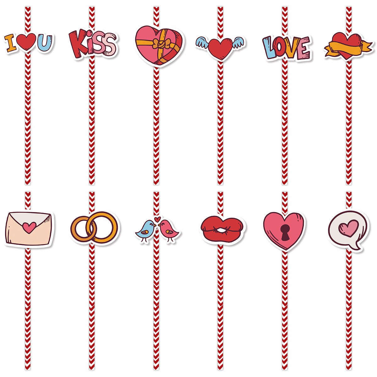 Wholesale Valentine's Day Themed Paper Straw Decoration